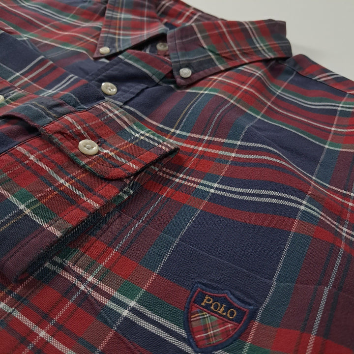 [SOLD OUT] CK318 L 폴로 90s 빅셔츠 클래식 타탄체크 엠블럼 셔츠 남방