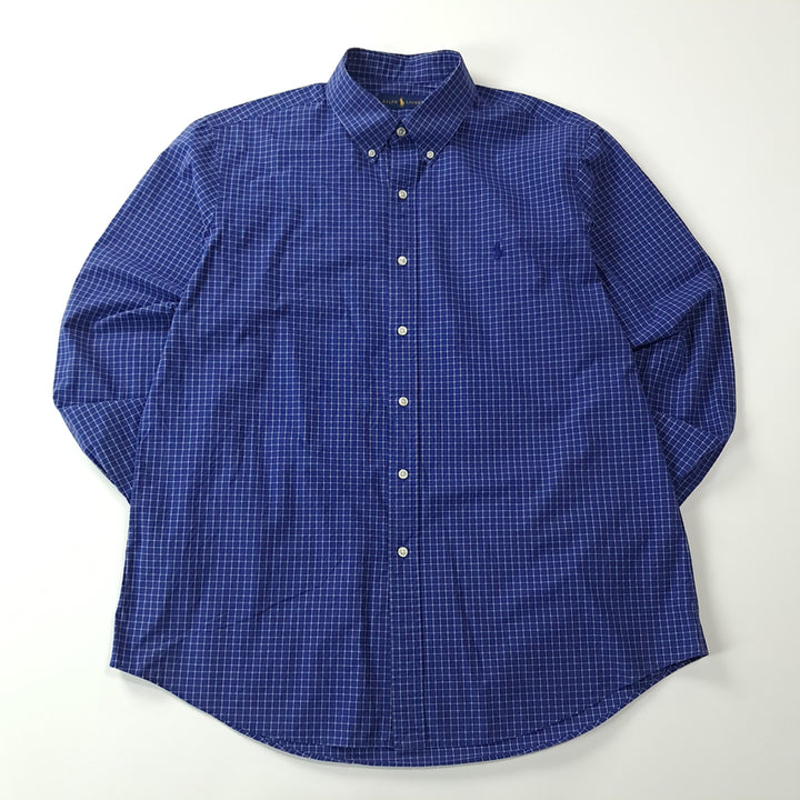 [SOLD OUT] CK319 XL 폴로 스몰 윈도우페인 로열블루 반팔 셔츠 남방