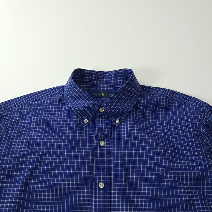 [SOLD OUT] CK319 XL 폴로 스몰 윈도우페인 로열블루 반팔 셔츠 남방