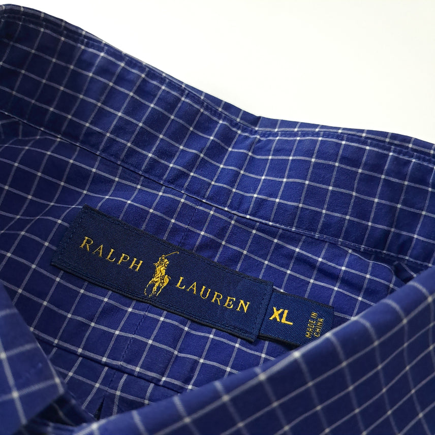[SOLD OUT] CK319 XL 폴로 스몰 윈도우페인 로열블루 반팔 셔츠 남방