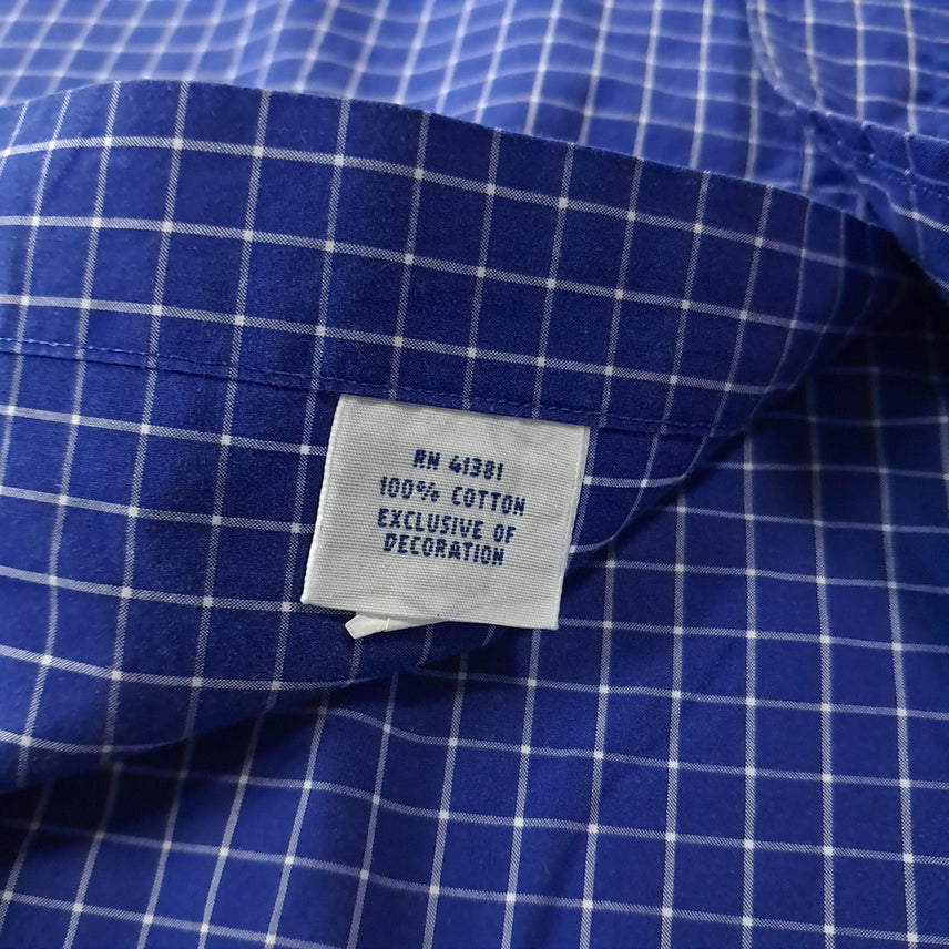 [SOLD OUT] CK319 XL 폴로 스몰 윈도우페인 로열블루 반팔 셔츠 남방
