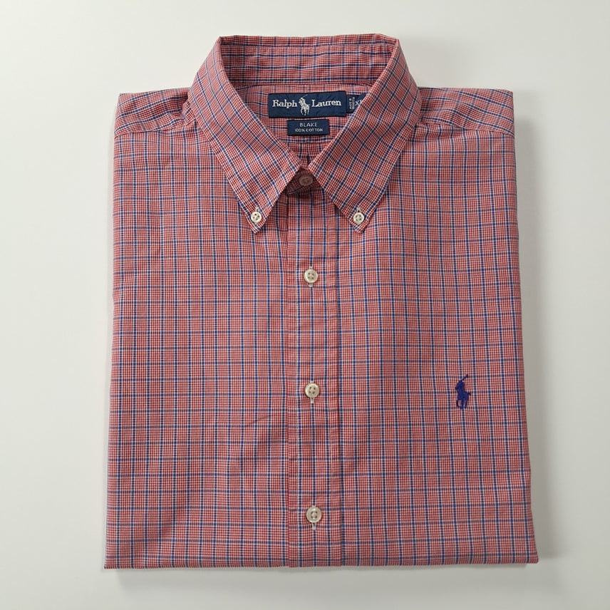 [SOLD OUT] CK320 XL 폴로 90s 레드 마이크로태터솔 체크 반팔 셔츠 남방