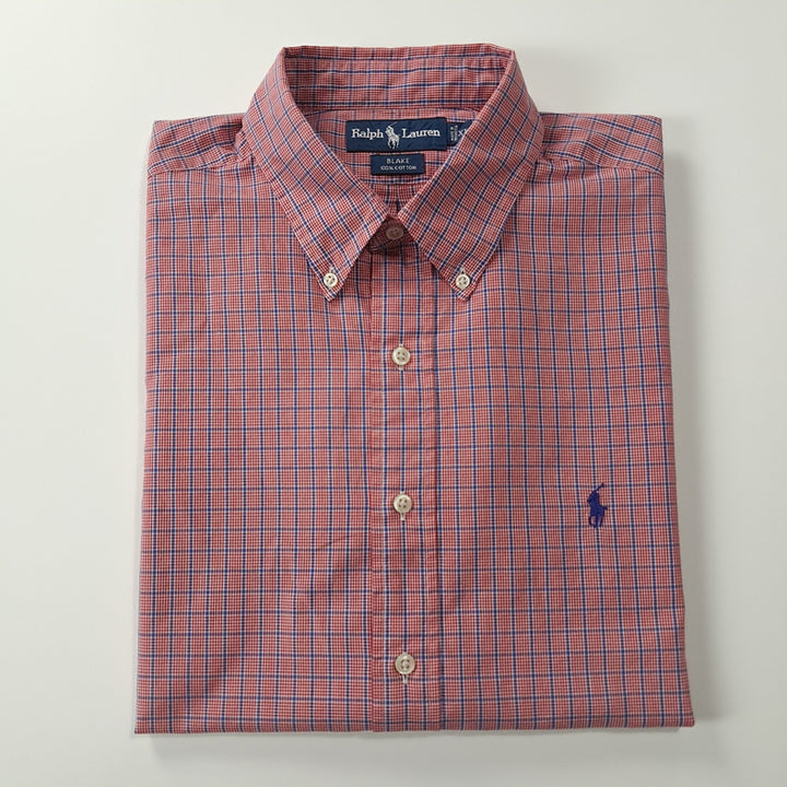 [SOLD OUT] CK320 XL 폴로 90s 레드 마이크로태터솔 체크 반팔 셔츠 남방
