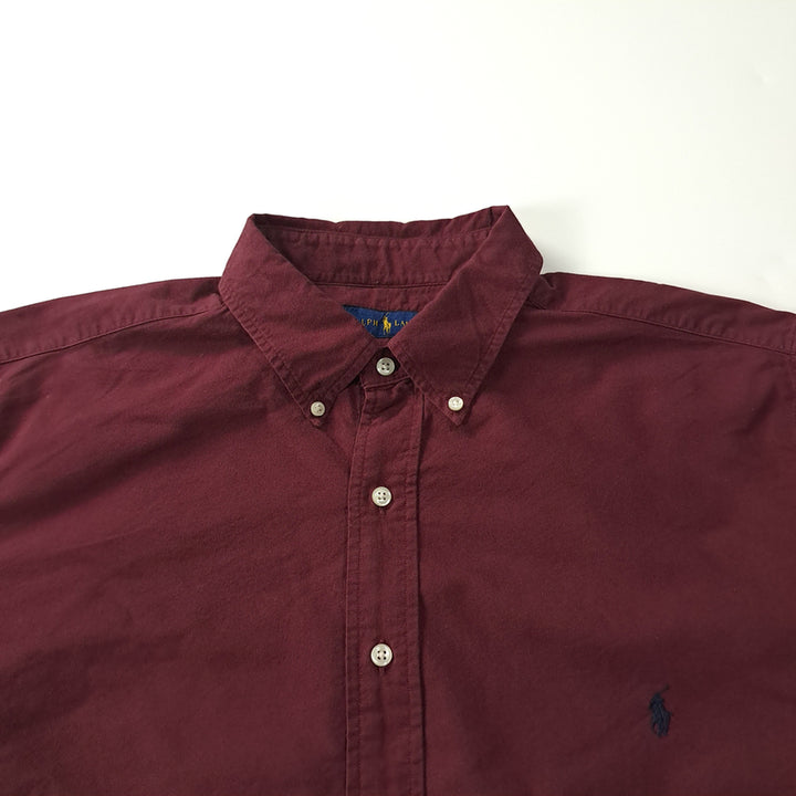 [SOLD OUT] CK322 XB 폴로 QR인증 버건디와인 버튼다운 셔츠 남방