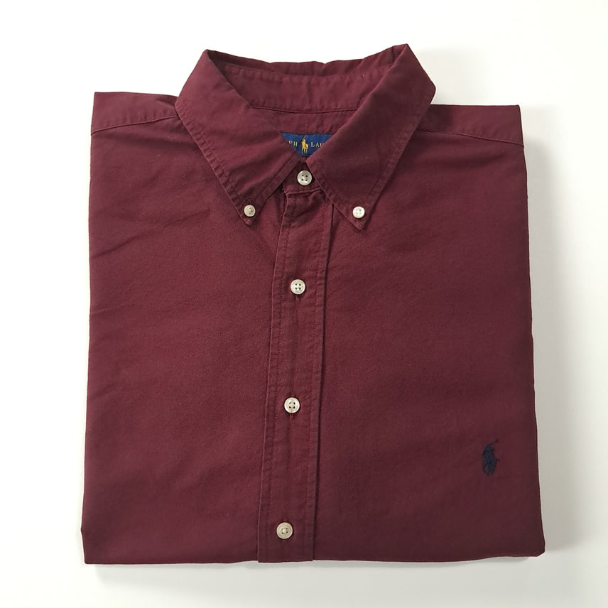 [SOLD OUT] CK322 XB 폴로 QR인증 버건디와인 버튼다운 셔츠 남방