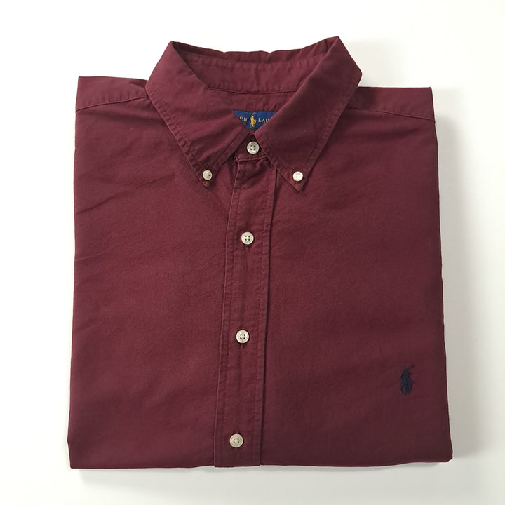 [SOLD OUT] CK322 XB 폴로 QR인증 버건디와인 버튼다운 셔츠 남방