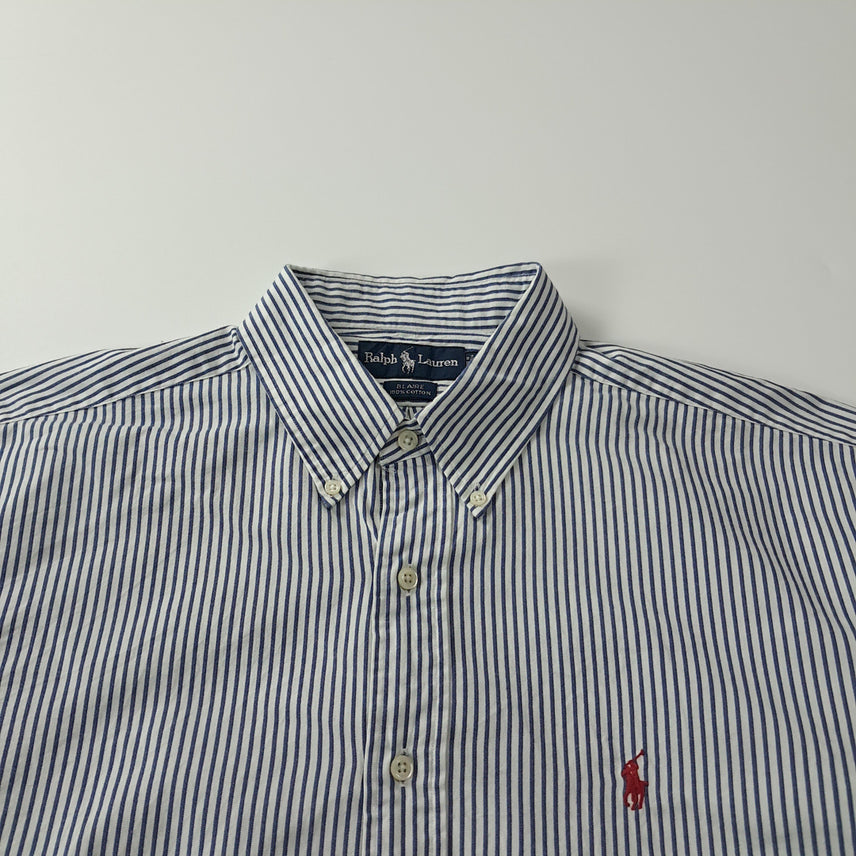 [SOLD OUT] CK324 XL 폴로 90s 워시드네이비 스트라이프 셔츠 남방