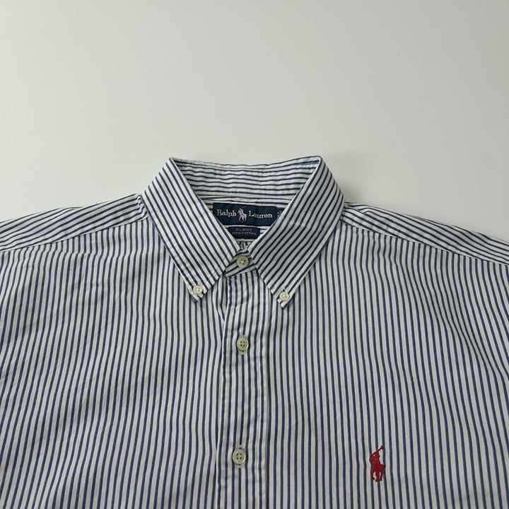 [SOLD OUT] CK324 XL 폴로 90s 워시드네이비 스트라이프 셔츠 남방