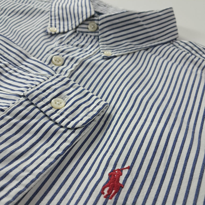 [SOLD OUT] CK324 XL 폴로 90s 워시드네이비 스트라이프 셔츠 남방