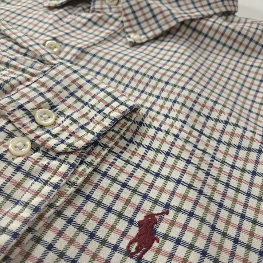 [SOLD OUT] CK325 2XL 폴로 90s 홍콩판 마이크로 태터솔 체크 셔츠 남방