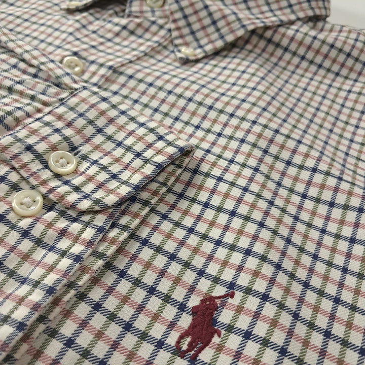 [SOLD OUT] CK325 2XL 폴로 90s 홍콩판 마이크로 태터솔 체크 셔츠 남방
