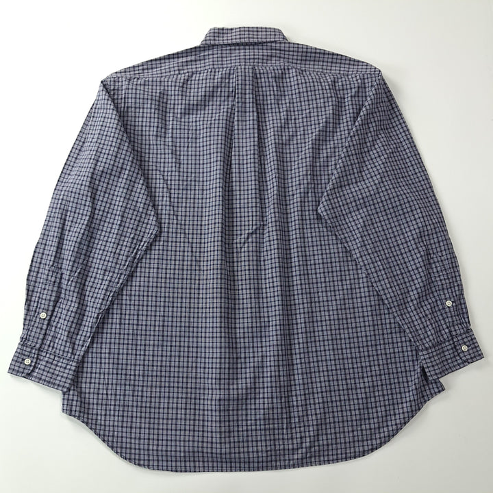 [SOLD OUT] CK327 2XL 폴로 90s 다크네이비 마이크로 타탄체크 셔츠 남방