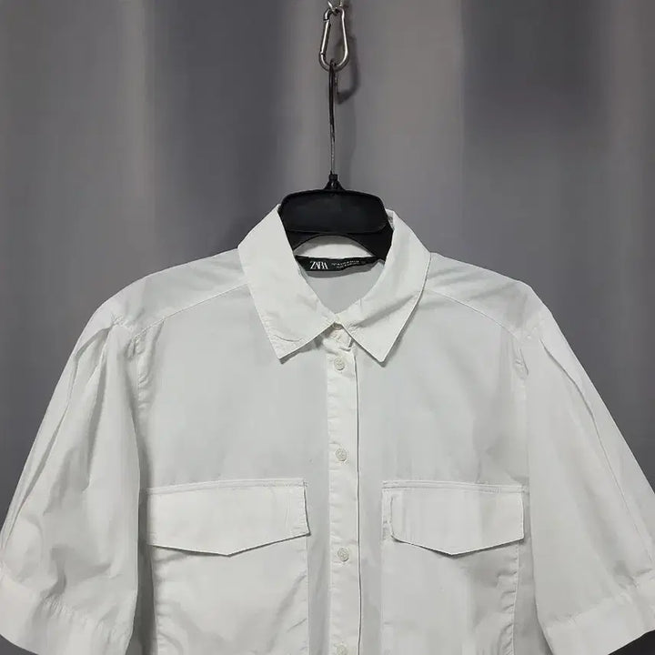 [SOLD OUT] 자라 화이트 포켓 반팔 셔츠