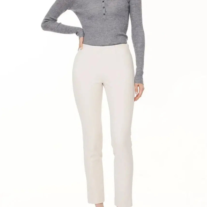 [BUNJANG] R2W High-Cut Ivory Cream Fleece Lined Leggings Pants / 레디투웨어 R2W w 하이컷 트라우저 아이보리 크림 기모 레깅스팬츠 레투