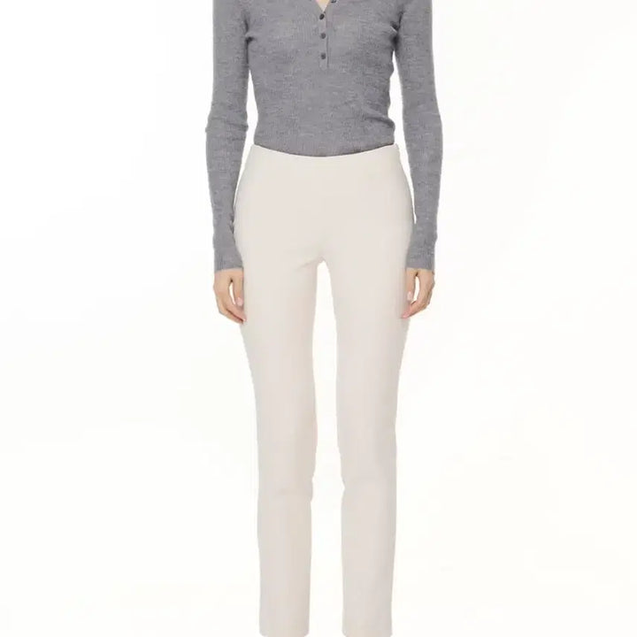 [BUNJANG] R2W High-Cut Ivory Cream Fleece Lined Leggings Pants / 레디투웨어 R2W w 하이컷 트라우저 아이보리 크림 기모 레깅스팬츠 레투