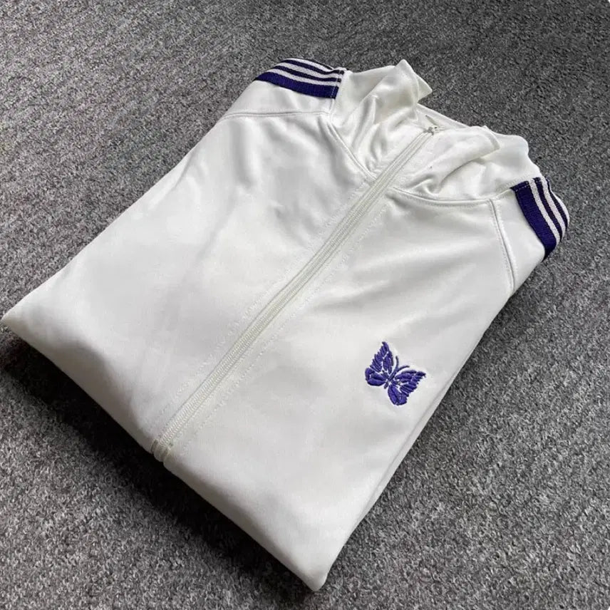 [SOLD OUT] 렛고 니들스 트랙자켓 아이스화이트 퍼플라인 XL 팝니다