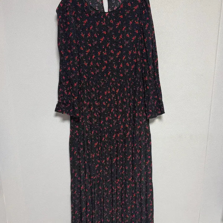 [BUNJANG] ZARA Floral Long Dress / 자라 플라워 롱 원피스 블랙 레드
