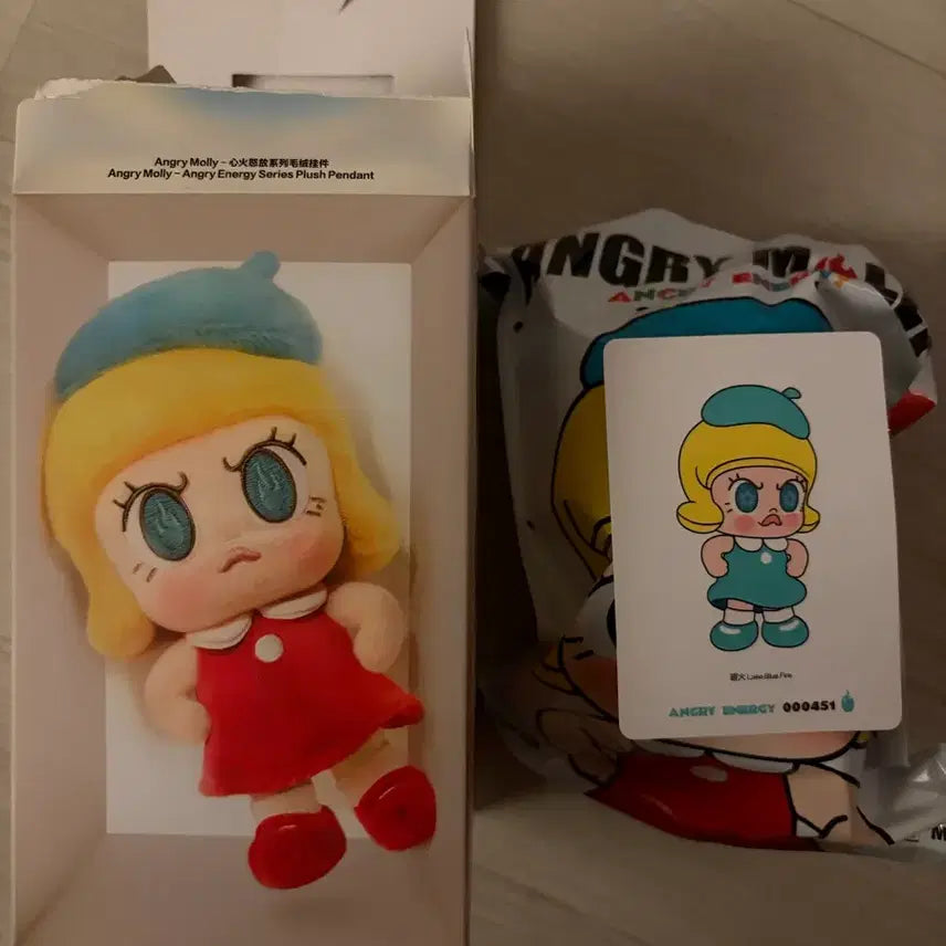 [BUNJANG] Popmart Angry Molly Keyring - Blue / 팝마트 정품 앵그리 몰리 키링 - 블루