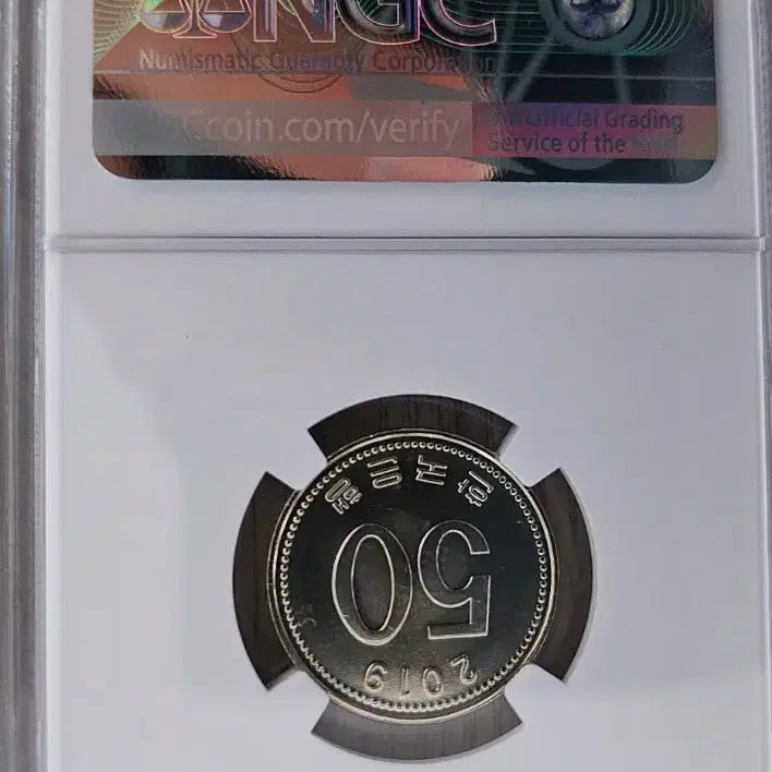 [BUNJANG] 2019 Korean 50 Won Coin NGC MS 66 Grade / 2019년 50원 동전 NGC MS 66등급