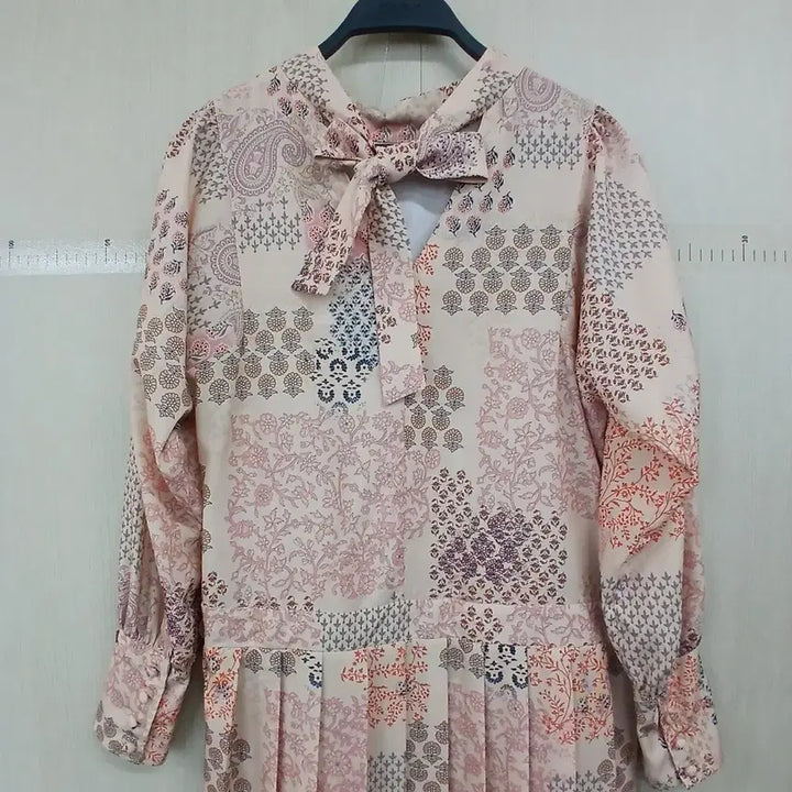 [BUNJANG] Thursday Island Paisley Pattern Long Dress / 써스데이아일랜드 페이즐리 패턴 롱 원피스 핑크 리본