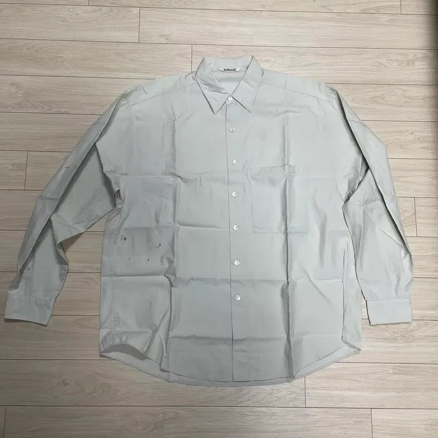 [SOLD OUT] 오라리 워시드 핀스 트윌 빅 셔츠 (더스티 페일 블루/4사이즈)