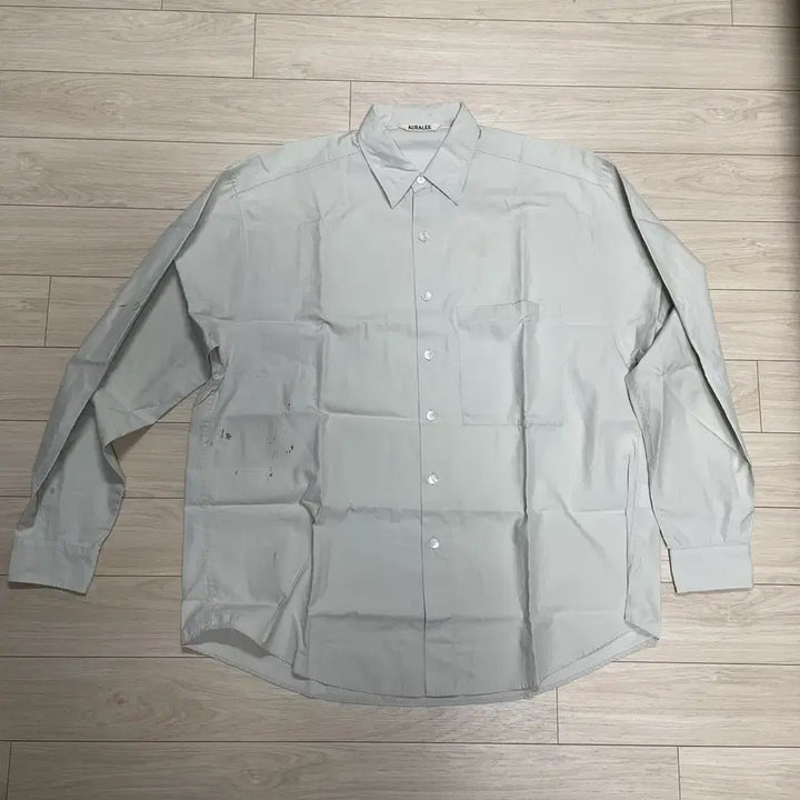 [SOLD OUT] 오라리 워시드 핀스 트윌 빅 셔츠 (더스티 페일 블루/4사이즈)