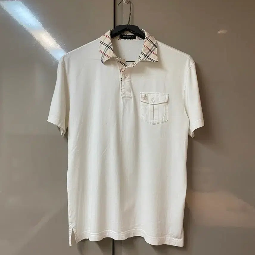 [SOLD OUT] 빈폴 체크 카라 반팔티 100