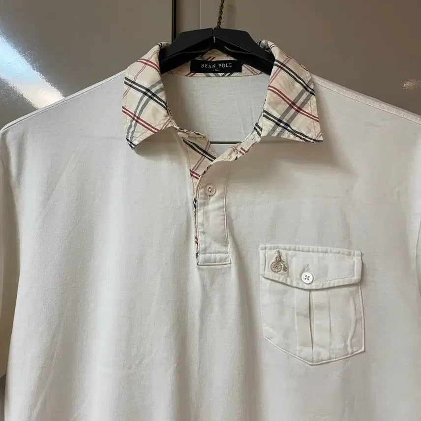 [SOLD OUT] 빈폴 체크 카라 반팔티 100