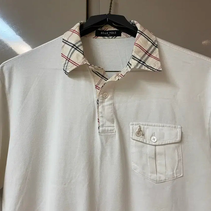 [SOLD OUT] 빈폴 체크 카라 반팔티 100