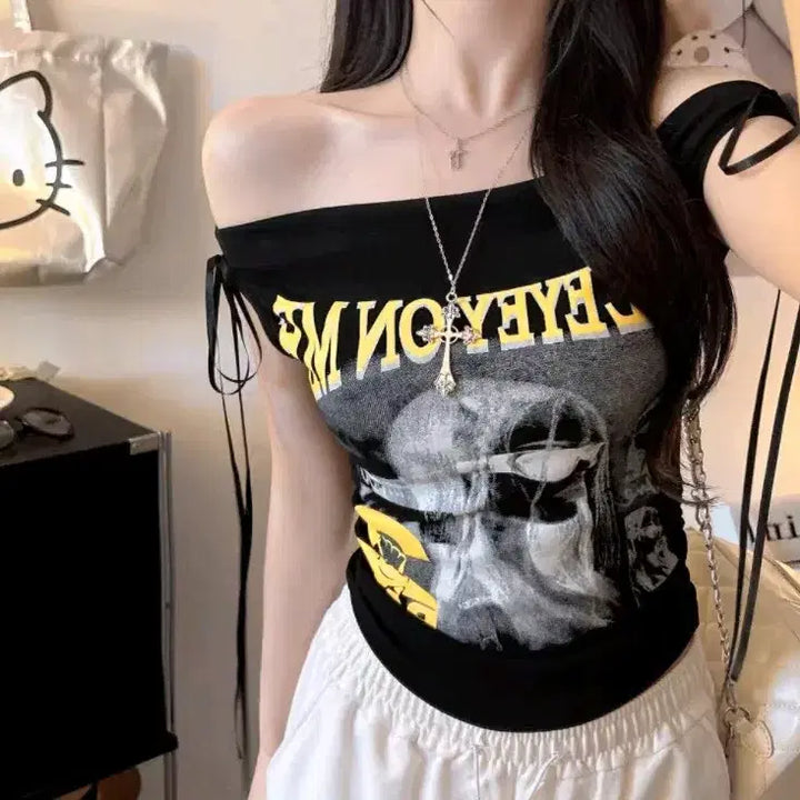 [BUNJANG] Off-Shoulder Crop Top - Dancewear / [4컬러] 크롭탑 오프숄더 반팔 크롭티 크롭나시 댄스복 방송댄스 무대의상