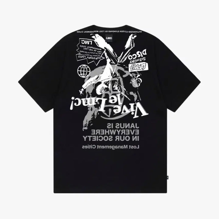 [BUNJANG] Lmc Black Printed Short Sleeve T-Shirt / Lmc 엘엠씨 블랙 반팔 티셔츠 프린팅