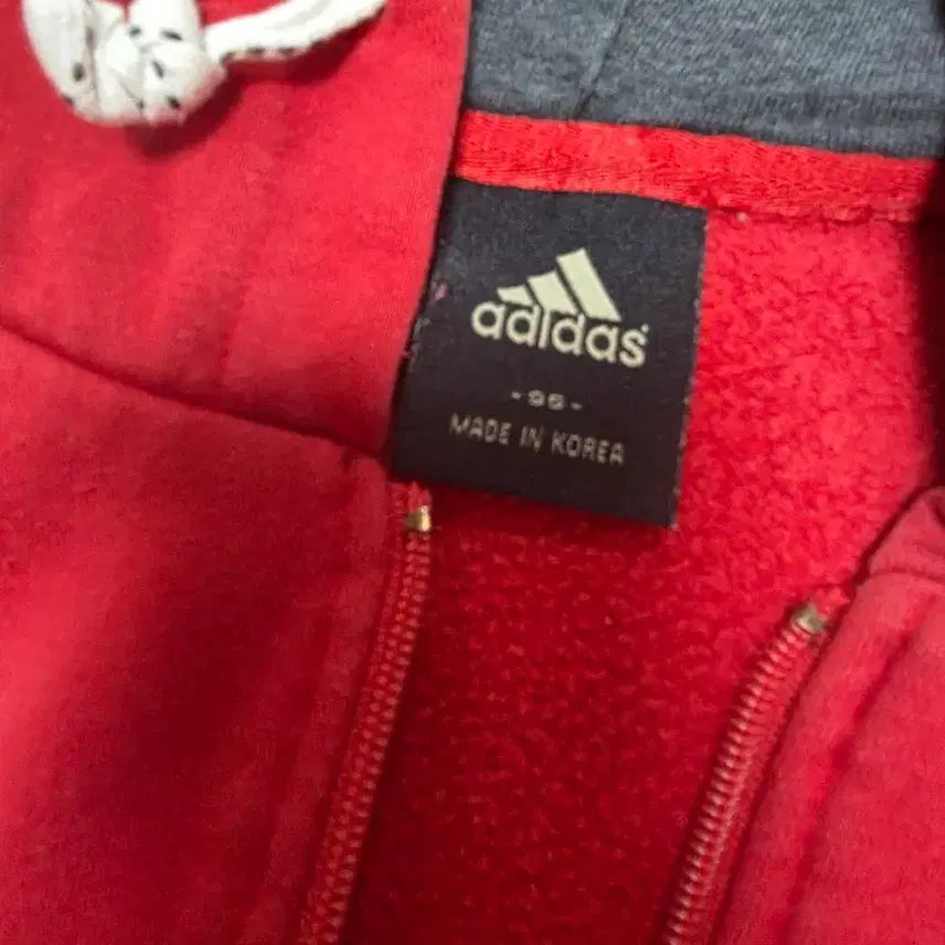 [BUNJANG] Adidas Red Fleece Lined Hoodie Zip-up (Size 95) / 아디다스 레드 기모 후드집업 95