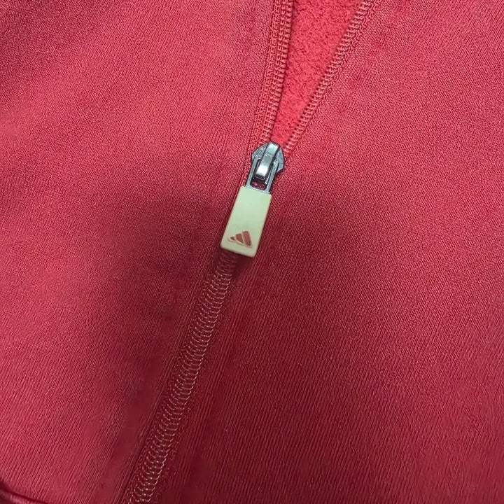 [BUNJANG] Adidas Red Fleece Lined Hoodie Zip-up (Size 95) / 아디다스 레드 기모 후드집업 95