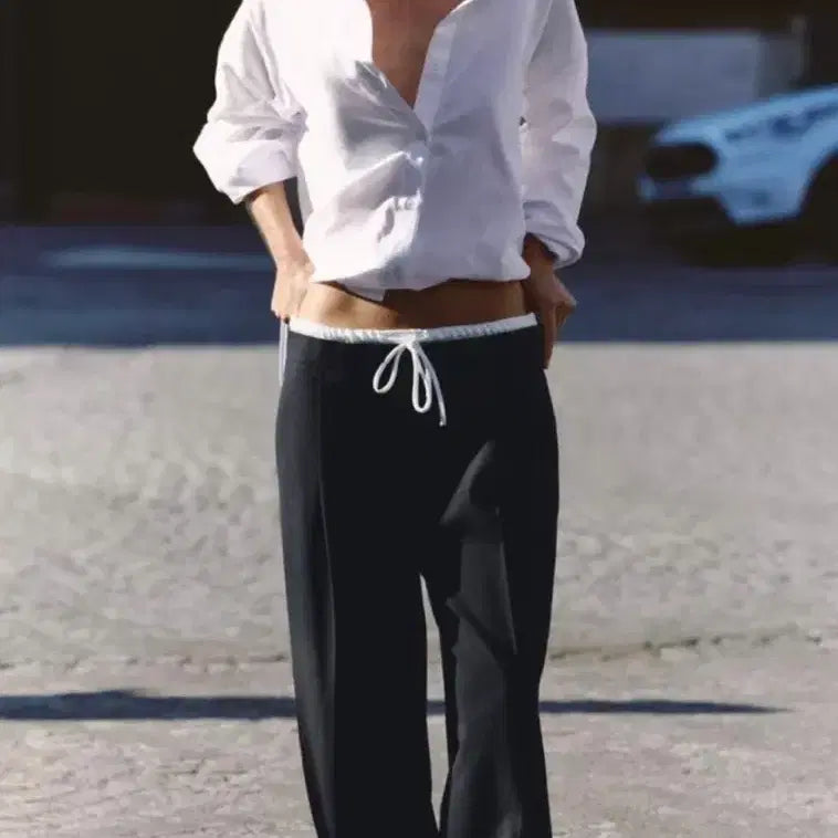 [BUNJANG] Zara Double-Waist Slacks Beige / [베이지]핀터무드 ZARA 자라 더블웨이스트 슬랙스
