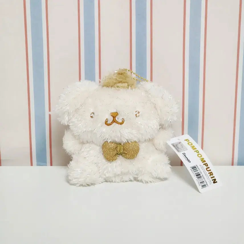 [BUNJANG] Sanrio Pompompurin Sparkling Gold Charm Doll Mascot / 새상품)폼폼푸린 반짝골드 정품 키링 인형_산리오 폼푸 마스코트 누이 마콧