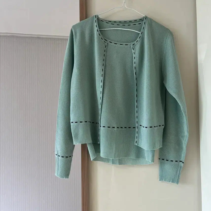 [BUNJANG] Mint Sleeveless Cardigan Set / 민트 여름나시 가디건세트