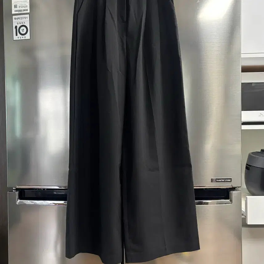 [BUNJANG] Black Wide Leg Slacks Pants (Size 55) / 검정색 와이드 슬랙스 팬츠55