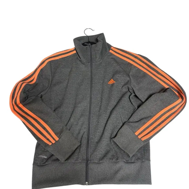 [BUNJANG] Adidas Gray Orange Line Track Top Jacket / 아디다스 그레이 오렌지라인 트랙탑 집업 95