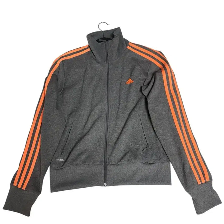 [BUNJANG] Adidas Gray Orange Line Track Top Jacket / 아디다스 그레이 오렌지라인 트랙탑 집업 95