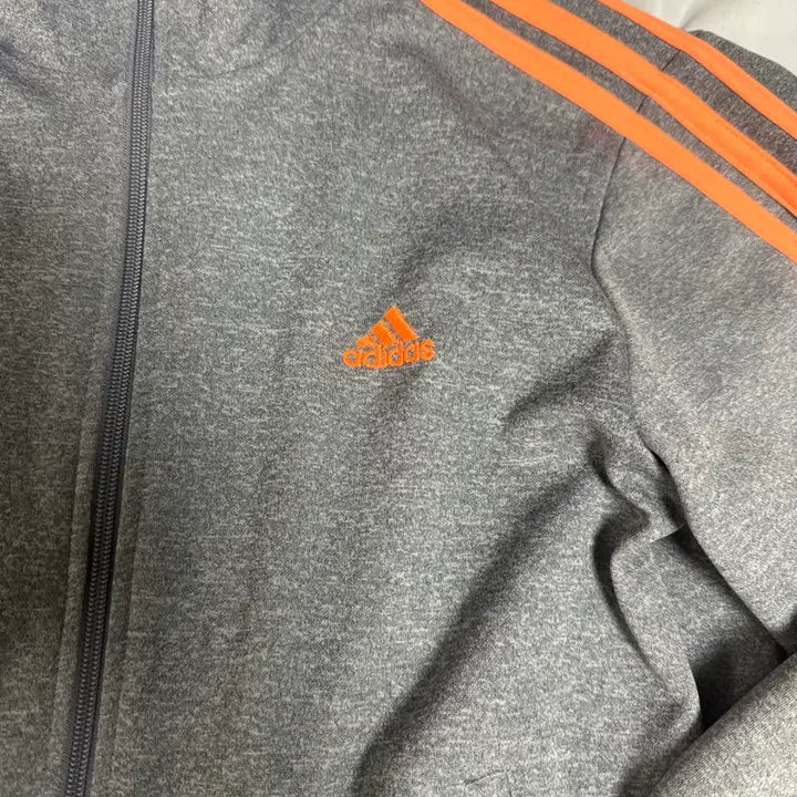 [BUNJANG] Adidas Gray Orange Line Track Top Jacket / 아디다스 그레이 오렌지라인 트랙탑 집업 95
