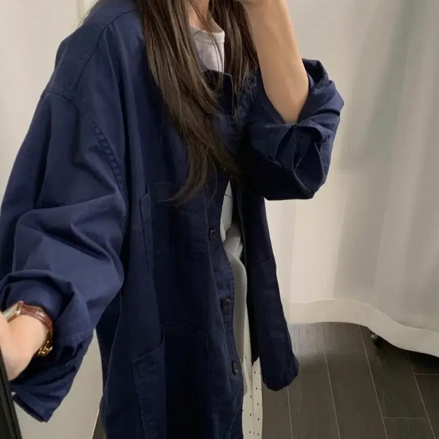 [SOLD OUT] 바스켓 워시드자켓 네이비 새상품