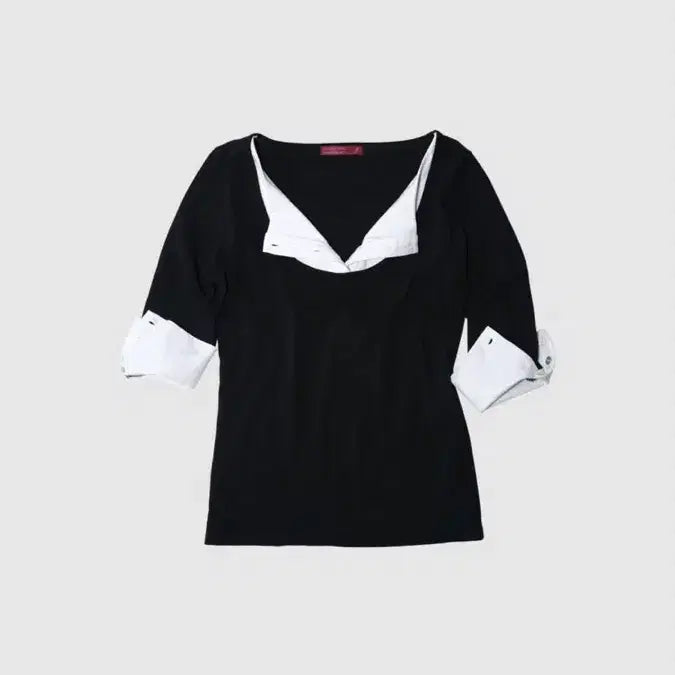 [SOLD OUT] 인앤양인하모니 레이어드 탑 블랙