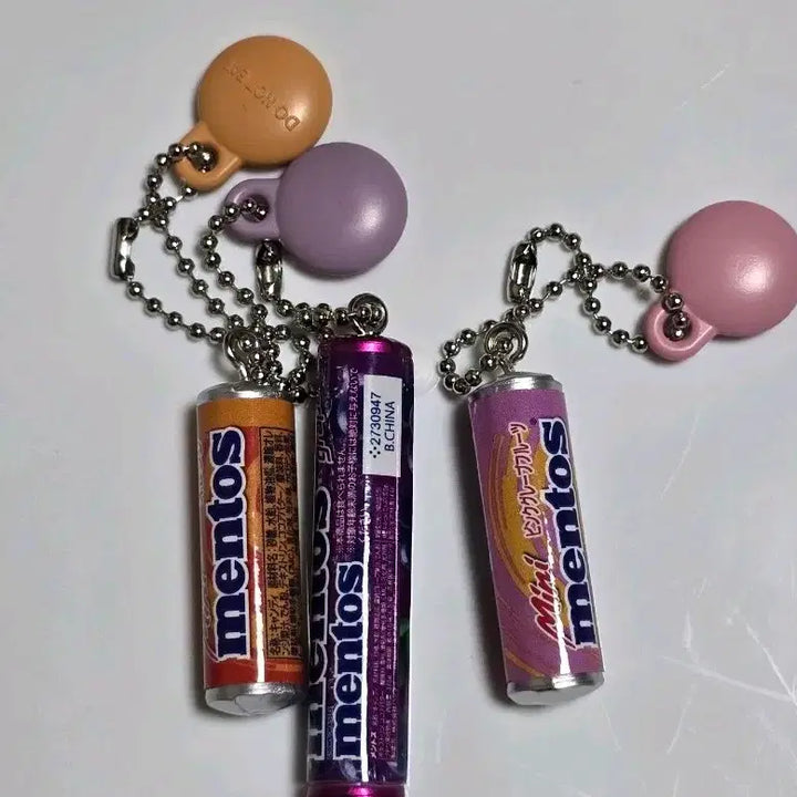 [BUNJANG] Mentos Gacha Keychain Bundle Set (Pink, Orange, Grape) / 멘토스 가챠   멘토스  핑크  오렌지 포도  가챠 키링  3개 일괄