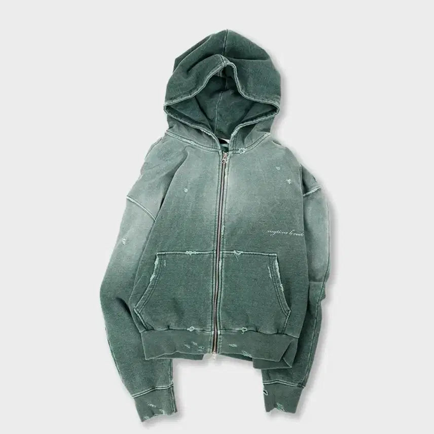 [BUNJANG] Anytime Loric Crocus Hood Zip-Up Green / [M] 애니타임로릭 후드집업 그린 새상품