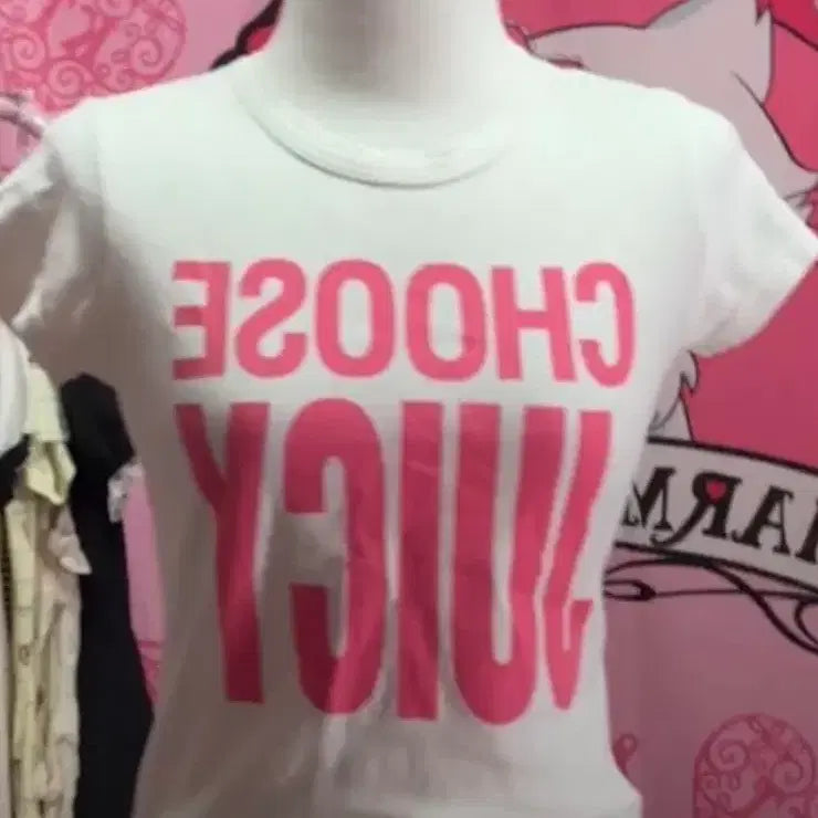[BUNJANG] Juicy Couture Pink Logo Short Sleeve T-Shirt / 쥬시꾸뛰르 핑크 로고 반팔 티셔츠