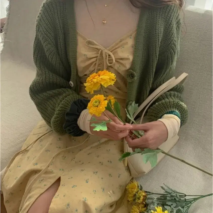 [BUNJANG] Femme Muse Shirring Ribbon Dress / 팜므뮤즈 셔링리본원피스