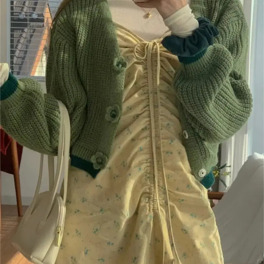 [BUNJANG] Femme Muse Shirring Ribbon Dress / 팜므뮤즈 셔링리본원피스