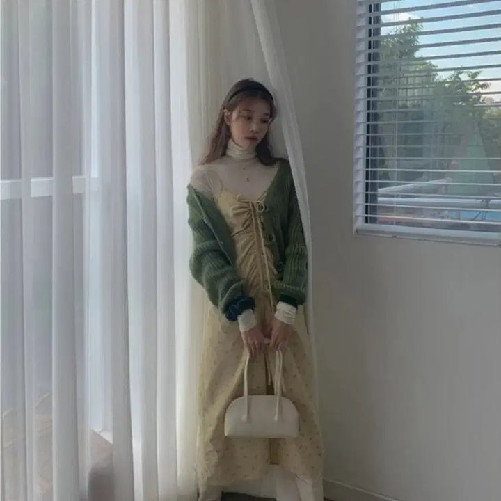 [BUNJANG] Femme Muse Shirring Ribbon Dress / 팜므뮤즈 셔링리본원피스