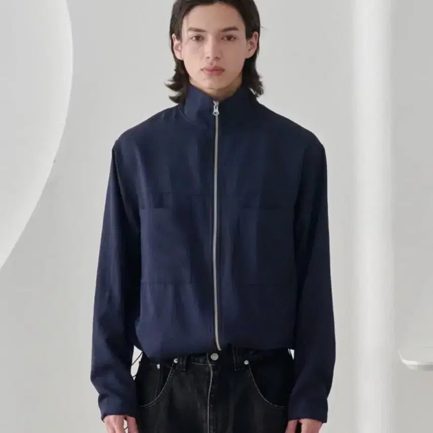 [BUNJANG] Noun Shirring Zip Up Jacket Navy / [2] 노운 셔링 집업 자켓(네이비)