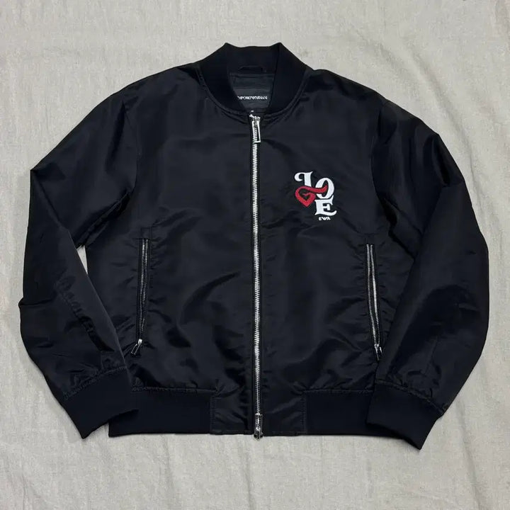 [BUNJANG] Emporio Armani LOVE Embroidered Blouson Jacket Size 48 / 엠포리오 아르마니 LOVE 자수 블루종 자켓 48